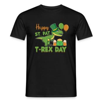 St. Patricks Day T-Rex - Männer T-Shirt - Schwarz - Vorne - AI Model Male 178 light (178cm)