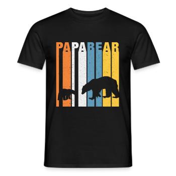 Papabear Vater Vati Papa Tochter Sohn Geschenk - Männer T-Shirt - Schwarz - Vorne - AI Model Male 178 light (178cm)