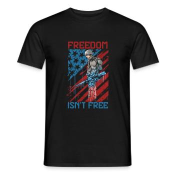 Freedom is not free - Men's T-Shirt - black - Front - AI Model Male 178 light (178cm)