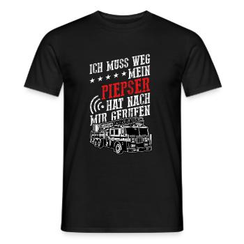 Piepser Feuerwehr Feuerwehrmann Feuer Geschenk - Männer T-Shirt - Schwarz - Vorne - AI Model Male 178 light (178cm)