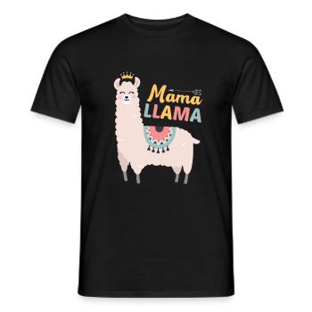 Mama Llama - Men's T-Shirt - black - Front - AI Model Male 178 light (178cm)
