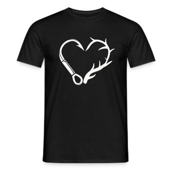 Jagen und Fischen - Männer T-Shirt - Schwarz - Vorne - AI Model Male 178 light (178cm)