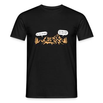 Wie Viele KM Noch Wandern Bergsteiger Geschenk - Männer T-Shirt - Schwarz - Vorne - AI Model Male 178 light (178cm)