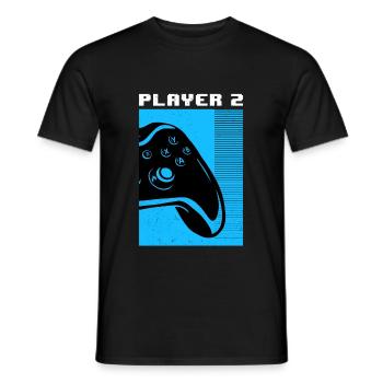 Gamer Player 2 - Men's T-Shirt - black - Front - AI Model Male 178 light (178cm)