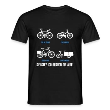 Ich Brauch Die Alle Radfahrer Fahrrad Rad Geschenk - Männer T-Shirt - Schwarz - Vorne - AI Model Male 178 light (178cm)