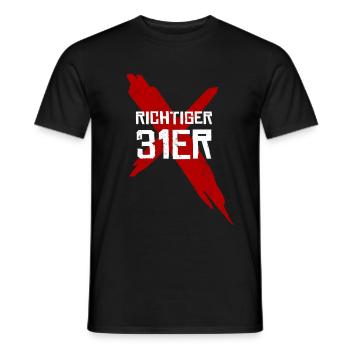 Richtiger 31er - Männer T-Shirt - Schwarz - Vorne - AI Model Male 178 light (178cm)