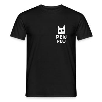 Pew Pew Cat Meme cat - Men's T-Shirt - black - Front - AI Model Male 178 light (178cm)