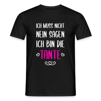 Ich Muss Nicht Nein Sagen Ich Bin Tante - Männer T-Shirt - Schwarz - Vorne - AI Model Male 178 light (178cm)