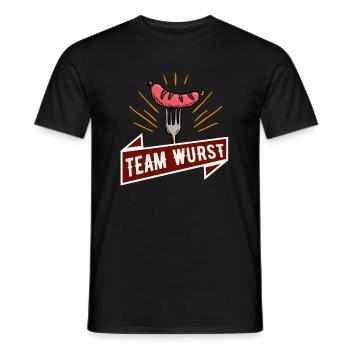 Team sausage bratwurst fans grill master - Men's T-Shirt - black - Front - AI Model Male 178 light (178cm)