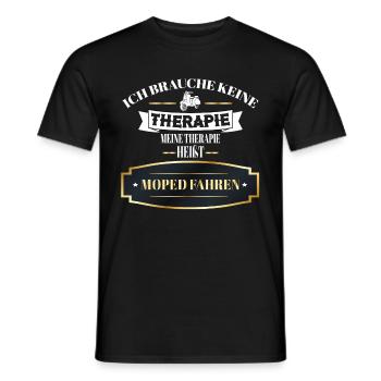 Ich Brauche Keine Therapie Moped Fahren Geschenk - Männer T-Shirt - Schwarz - Vorne - AI Model Male 178 light (178cm)