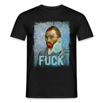 VAN GOGH mask funny imp gift artist - Men's T-Shirt - black - Front - AI Model Male 178 light (178cm)