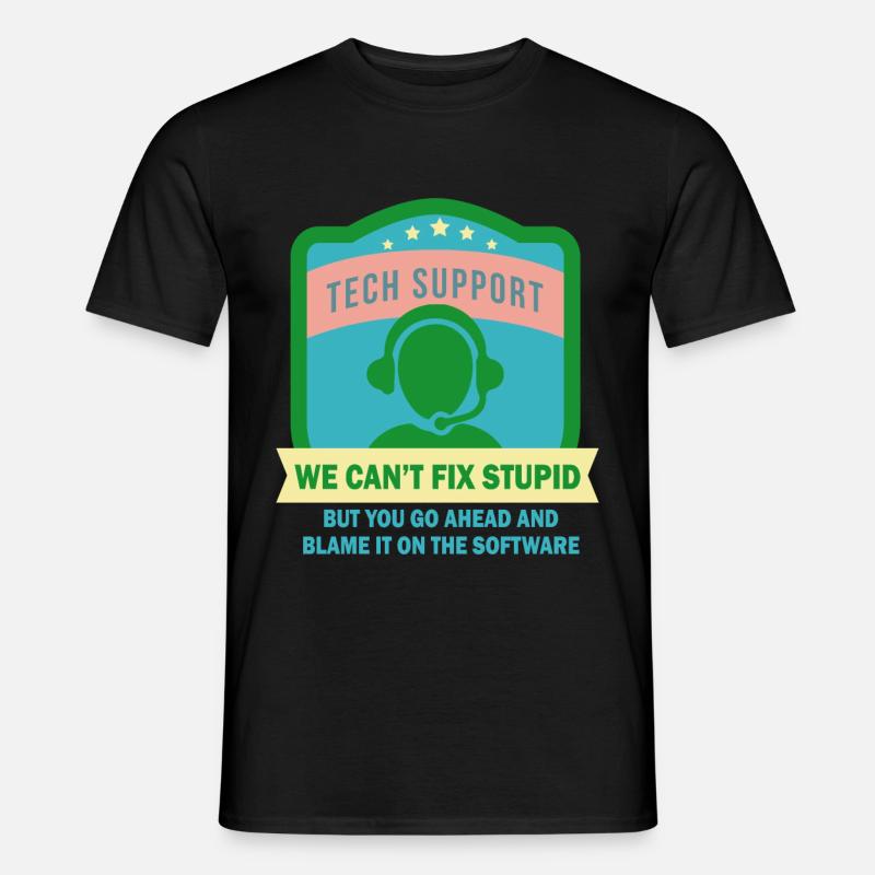 It Support Mitarbeiter - It-Support - Männer T-Shirt - Schwarz
