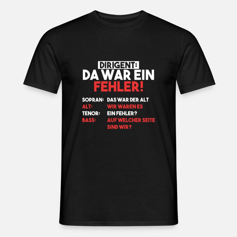 Dirigent Chor Sopran Alt Tenor Chorleiter Geschenk - Männer T-Shirt - Schwarz