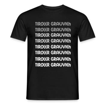 Tiroler Grauvieh Landwirt Bauer Tirol Kuh Geschenk - Männer T-Shirt - Schwarz - Vorne - AI Model Male 178 light (178cm)