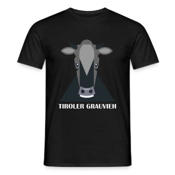 Kuh Tiroler Grauvieh Bauer Landwirt Rind Geschenk - Männer T-Shirt - Schwarz - Vorne - AI Model Male 178 light (178cm)