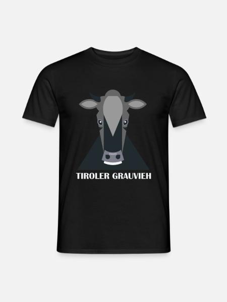 Kuh Tiroler Grauvieh Bauer Landwirt Rind Geschenk - Männer T-Shirt - Schwarz