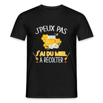 J'peux pas j'ai du miel - apiculteur humour - T-shirt homme - noir - Devant - AI Model Male 178 light (178cm)