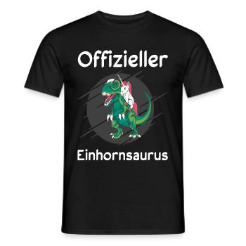 Schlaf Dino Einhorn Sprüche Geschenkidee - Männer T-Shirt - Schwarz - Vorne - AI Model Male 178 light (178cm)