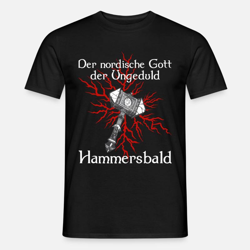 Wikinger Hammersbald Hammer Gott Geschenk - Männer T-Shirt - Schwarz