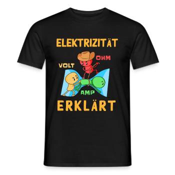 Elektrizität Erklärt Elektro Ohm Ampere Für - Männer T-Shirt - Schwarz - Vorne - AI Model Male 178 light (178cm)
