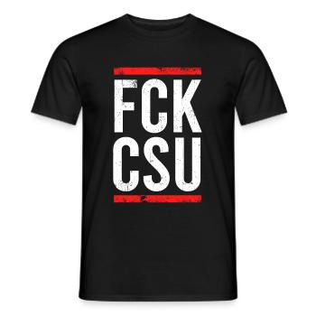 Fck Csu Politique Anti-Politique Pour les manifestants - T-shirt homme - noir - Devant - AI Model Male 178 light (178cm)