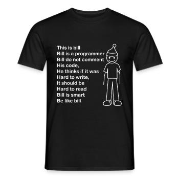 Programmer for Developers Developer Lustiger - Men's T-Shirt - black - Front - AI Model Male 178 light (178cm)