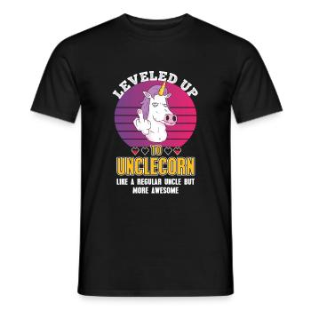 Leveled up to Uncle Gift for Uncle - Men's T-Shirt - black - Front - AI Model Male 178 light (178cm)
