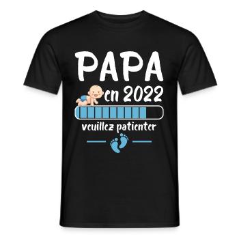 Futur papa 2022 idée cadeau nouvelle naissance - T-shirt homme - noir - Devant - AI Model Male 178 light (178cm)