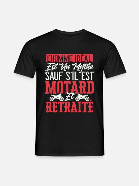 Motard Et Retraité Moto Cadeau Homme Humour - T-shirt homme - noir