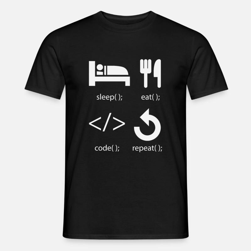 Développeur de programmeur - Eat Sleep Code Repeat - T-shirt homme - noir