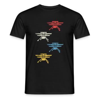 Retro Mars Helicopter - Space Space Flight Vintage - Men's T-Shirt - black - Front - AI Model Male 178 light (178cm)