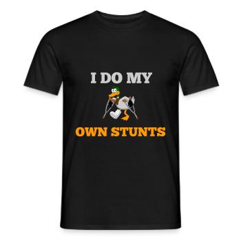 I do my own stunts funny duck - T-shirt homme - noir - Devant - AI Model Male 178 light (178cm)