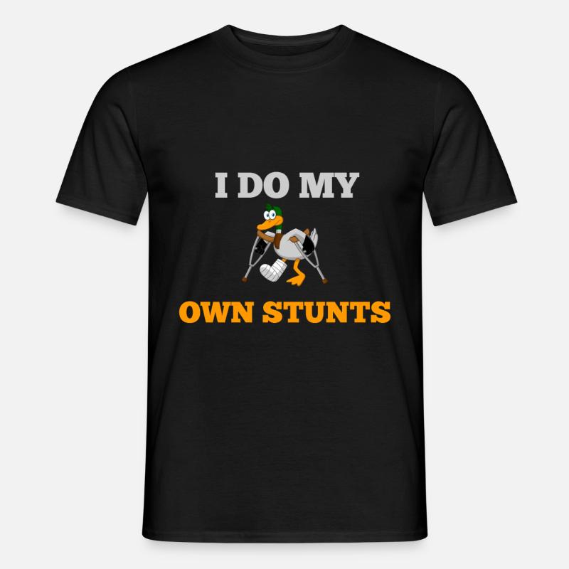 I do my own stunts funny duck - Männer T-Shirt - Schwarz