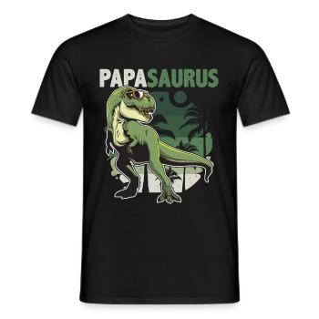 Papasaurus - Papa T Rex Dinosaur Gift - Men's T-Shirt - black - Front - AI Model Male 178 light (178cm)
