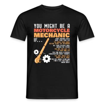 Mécanicien à deux roues moto mécanicien mécanicien - T-shirt homme - noir - Devant - AI Model Male 178 light (178cm)