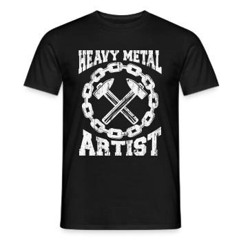 Blacksmith locksmith metalworker iron - Men's T-Shirt - black - Front - AI Model Male 178 light (178cm)