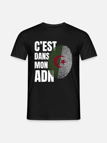 ADN Algérien Drapeau Algérien Fier Cadeau - T-shirt homme - noir