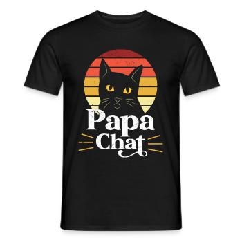 Vater LiebesVater Katze - Männer T-Shirt - Schwarz - Vorne - AI Model Male 178 light (178cm)
