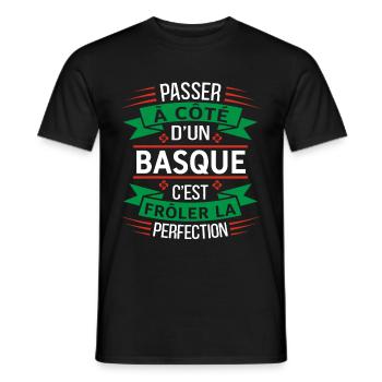 Basque Parfait Idée Cadeau Humour Pays Basque - T-shirt homme - noir - Devant - AI Model Male 178 light (178cm)