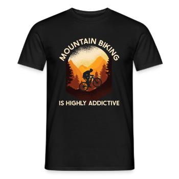MTB Mountainbike - Männer T-Shirt - Schwarz - Vorne - AI Model Male 178 light (178cm)