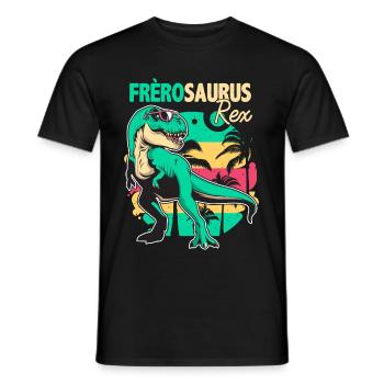Famille Cadeau Grand frère Dinosaure Humour T Rex - T-shirt homme - noir - Devant - AI Model Male 178 light (178cm)