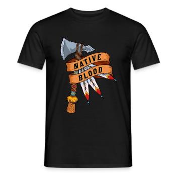 Indianer - Männer T-Shirt - Schwarz - Vorne - AI Model Male 178 light (178cm)