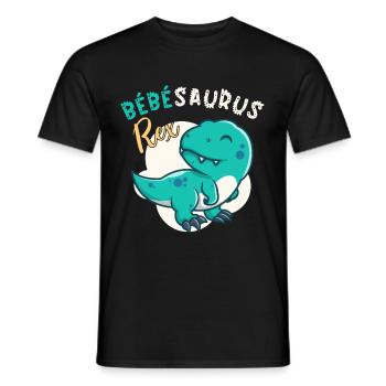 Bébé Dinosaure Humour Cadeau Garçon Bébésaurus Rex - T-shirt homme - noir - Devant - AI Model Male 178 light (178cm)