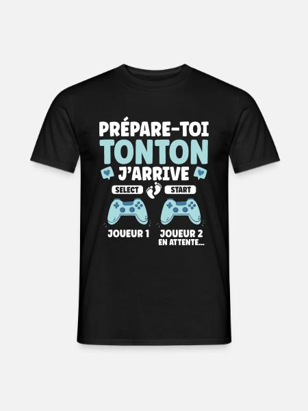 Futur Tonton Gamer Cadeau Annonce Grossesse - T-shirt homme - noir