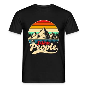 I Hate People - Men's T-Shirt - black - Front - AI Model Male 178 light (178cm)
