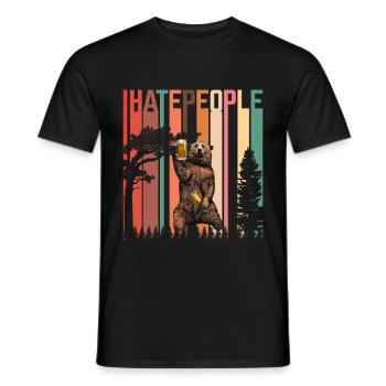 I Hate People - Men's T-Shirt - black - Front - AI Model Male 178 light (178cm)