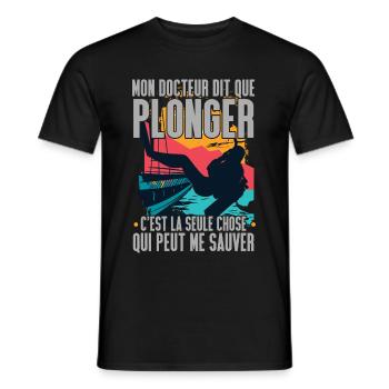 Plongée Sous Marine Humour Idée Cadeau Plongeur - T-shirt homme - noir - Devant - AI Model Male 178 light (178cm)
