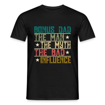 Bonus Dad - Men's T-Shirt - black - Front - AI Model Male 178 light (178cm)