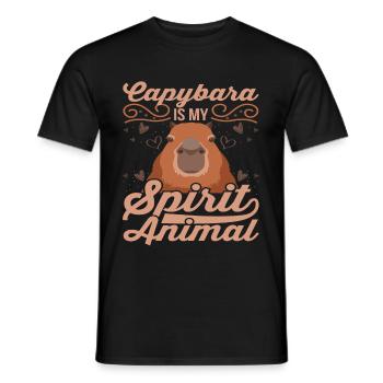Capybara capybara rodent - Men's T-Shirt - black - Front - AI Model Male 178 light (178cm)