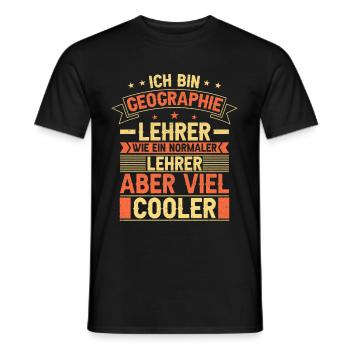 Geografie Lehrer Geo Erdkundelehrer - Männer T-Shirt - Schwarz - Vorne - AI Model Male 178 light (178cm)